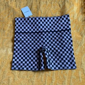 NWT CHECKERED BIKER SHORTS